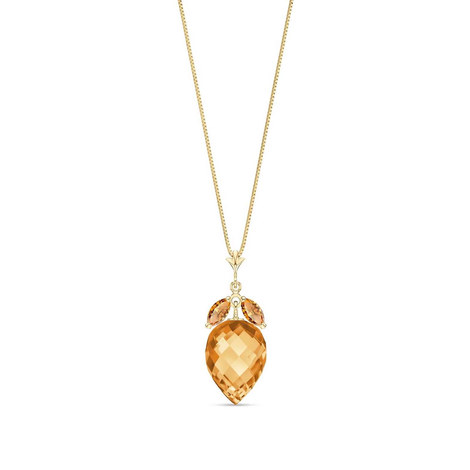 Yellow Gold Pendant Necklace Citrine 10K — Graziella