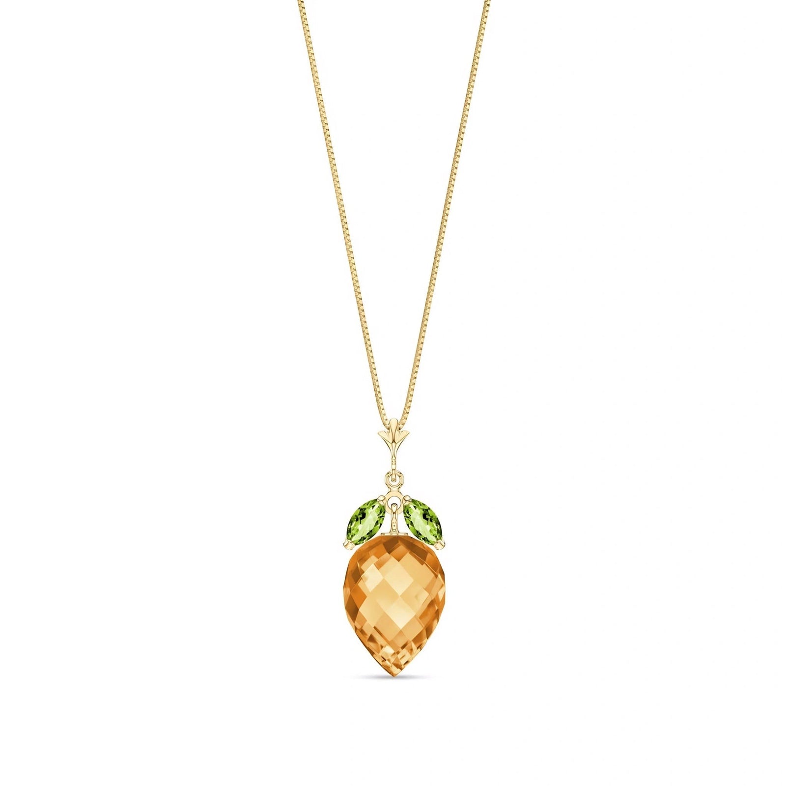 Yellow Gold Pendant Necklace Citrine 10K — Graziella