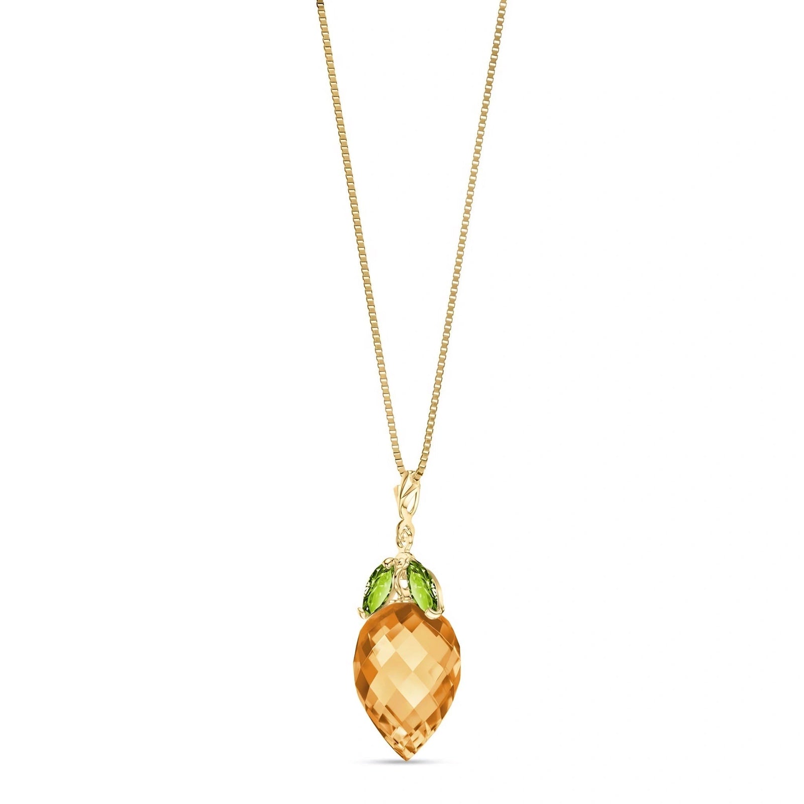 Yellow Gold Pendant Necklace Citrine 10K — Graziella