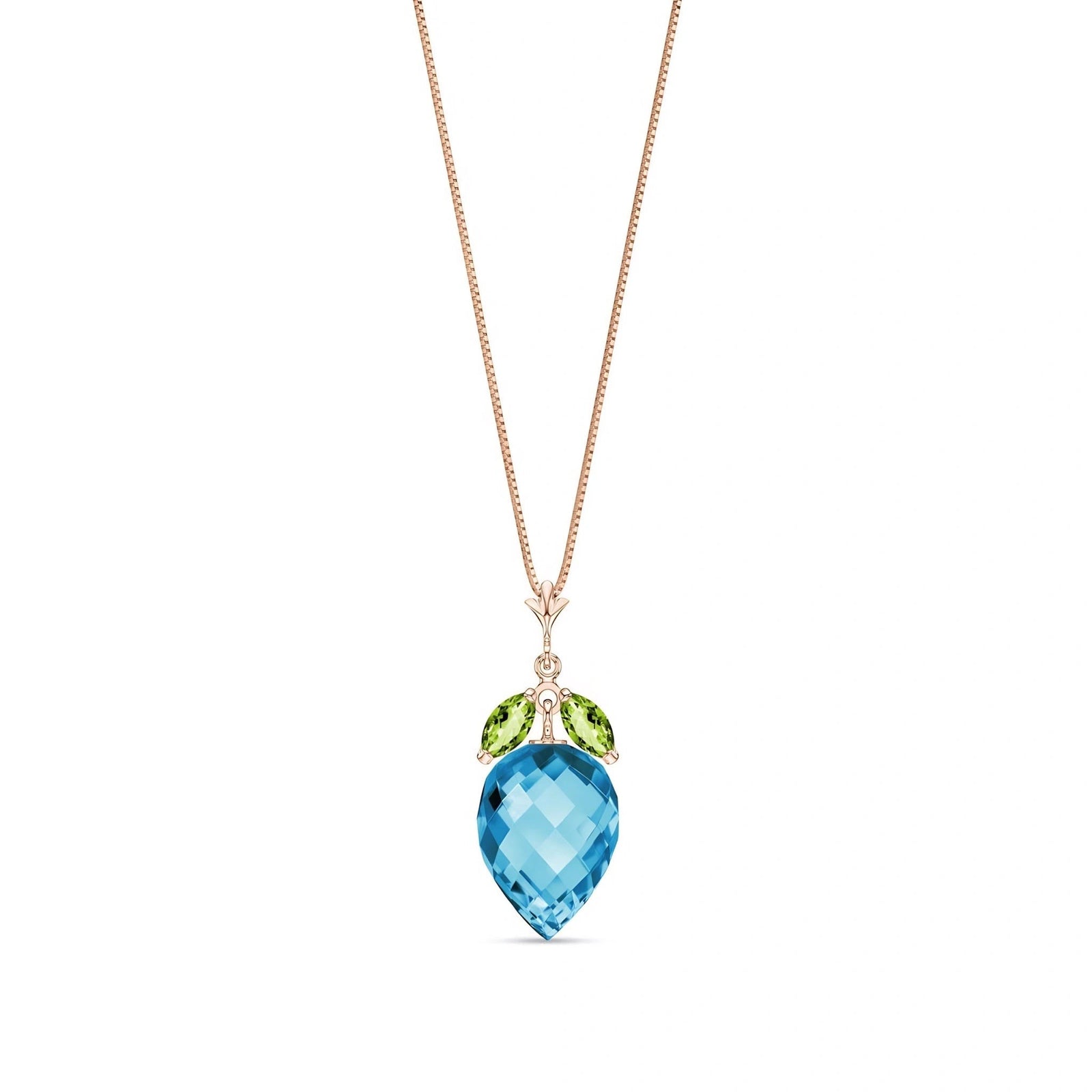 Rose Gold Pendant Necklace Emerald 10K — Graziella