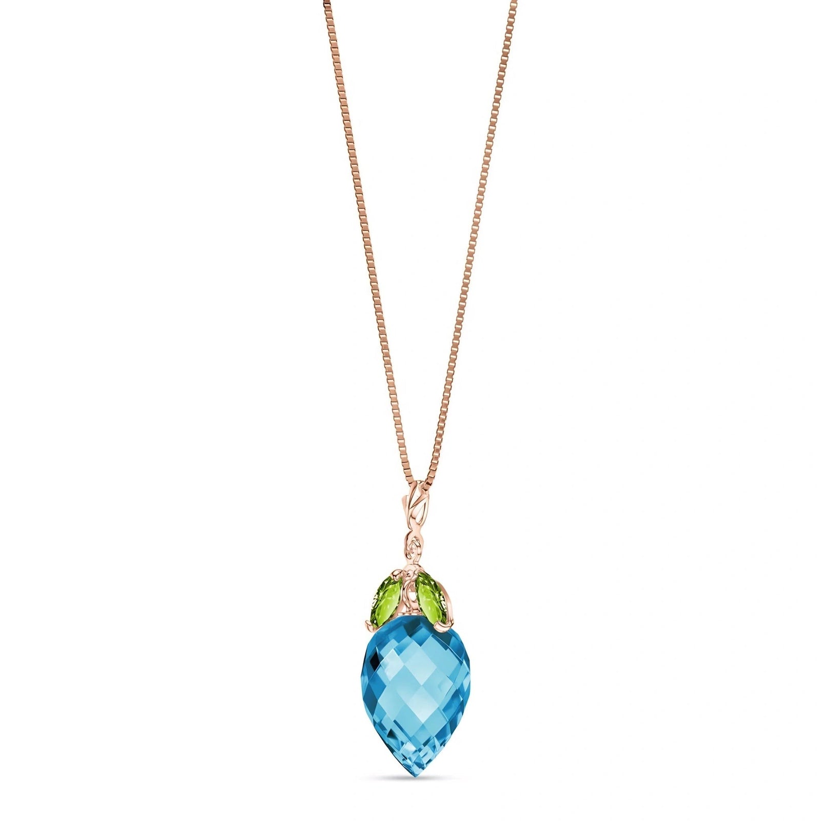 Rose Gold Pendant Necklace Emerald 10K — Graziella
