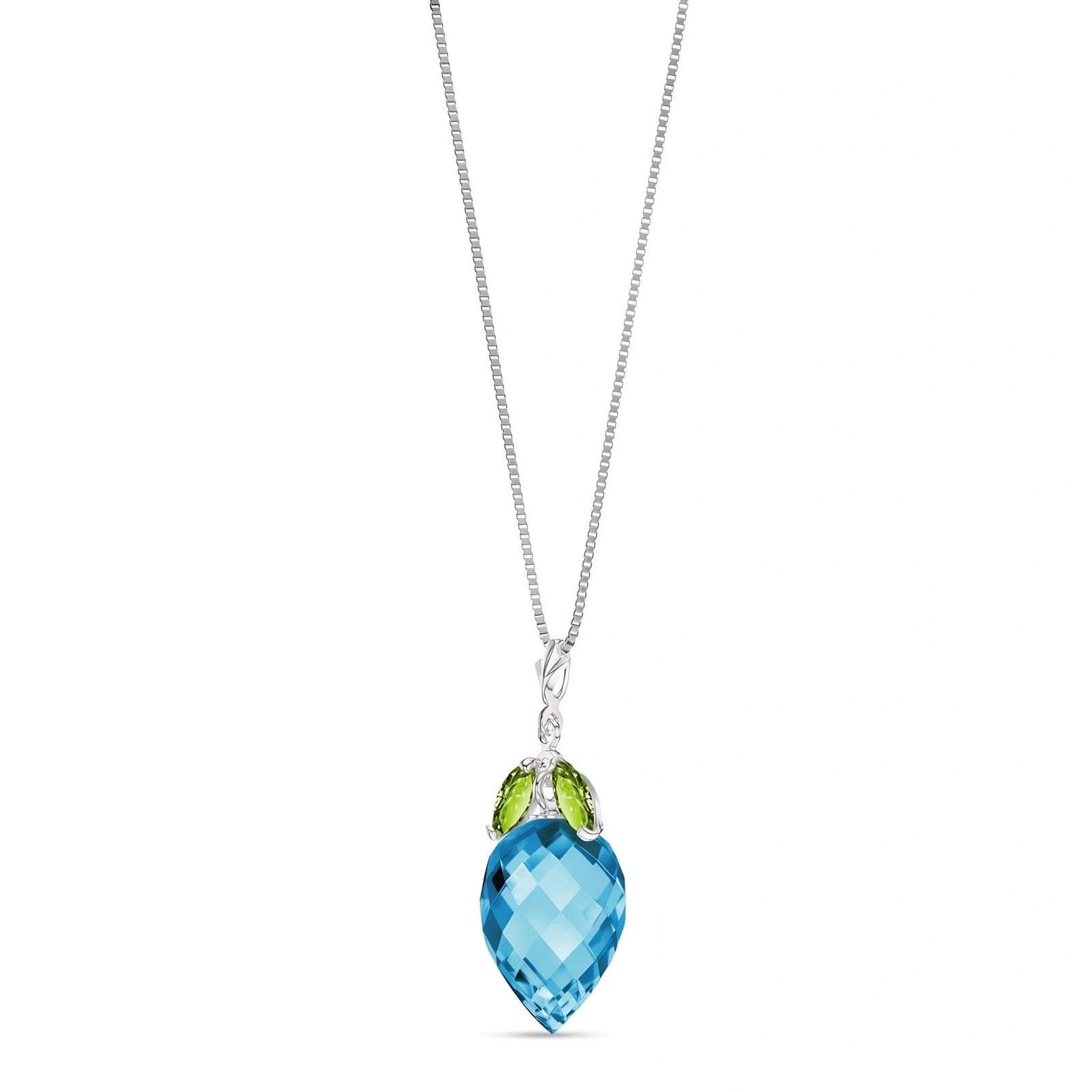 White Gold Pendant Necklace Emerald 10K — Graziella