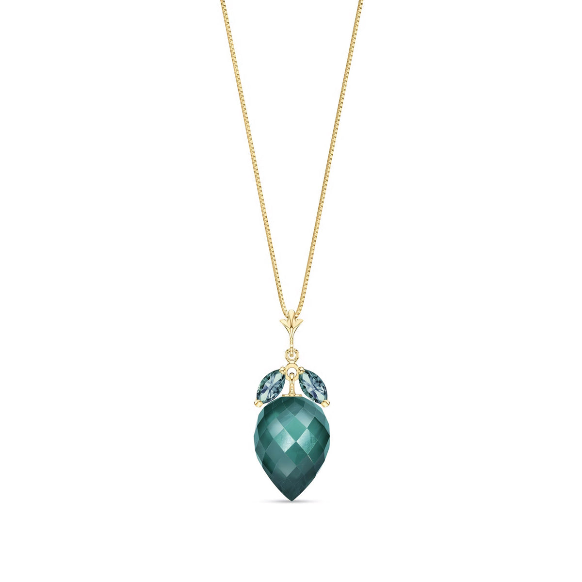 Yellow Gold Pendant Necklace Emerald 10K — Graziella