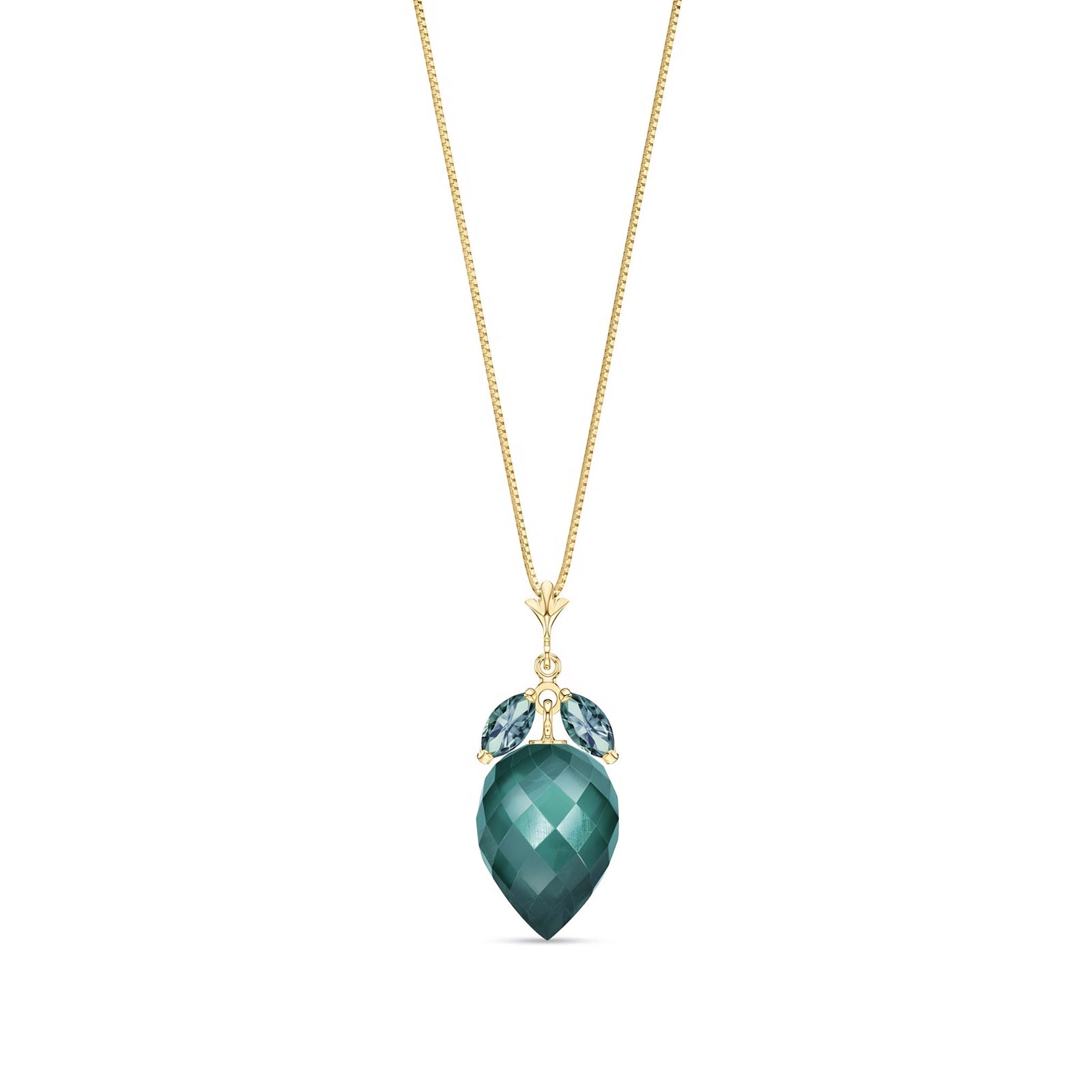 Yellow Gold Pendant Necklace Emerald 10K — Graziella