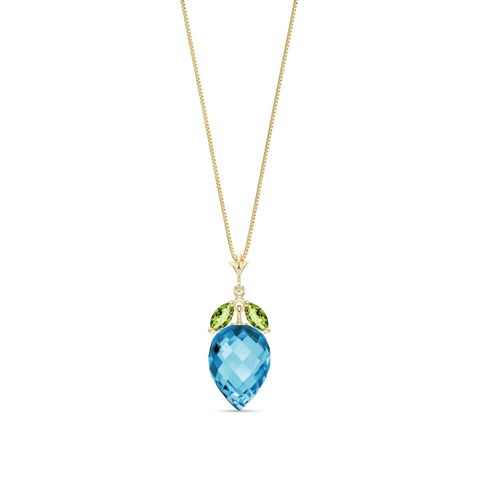 Yellow Gold Pendant Necklace Emerald 10K — Graziella