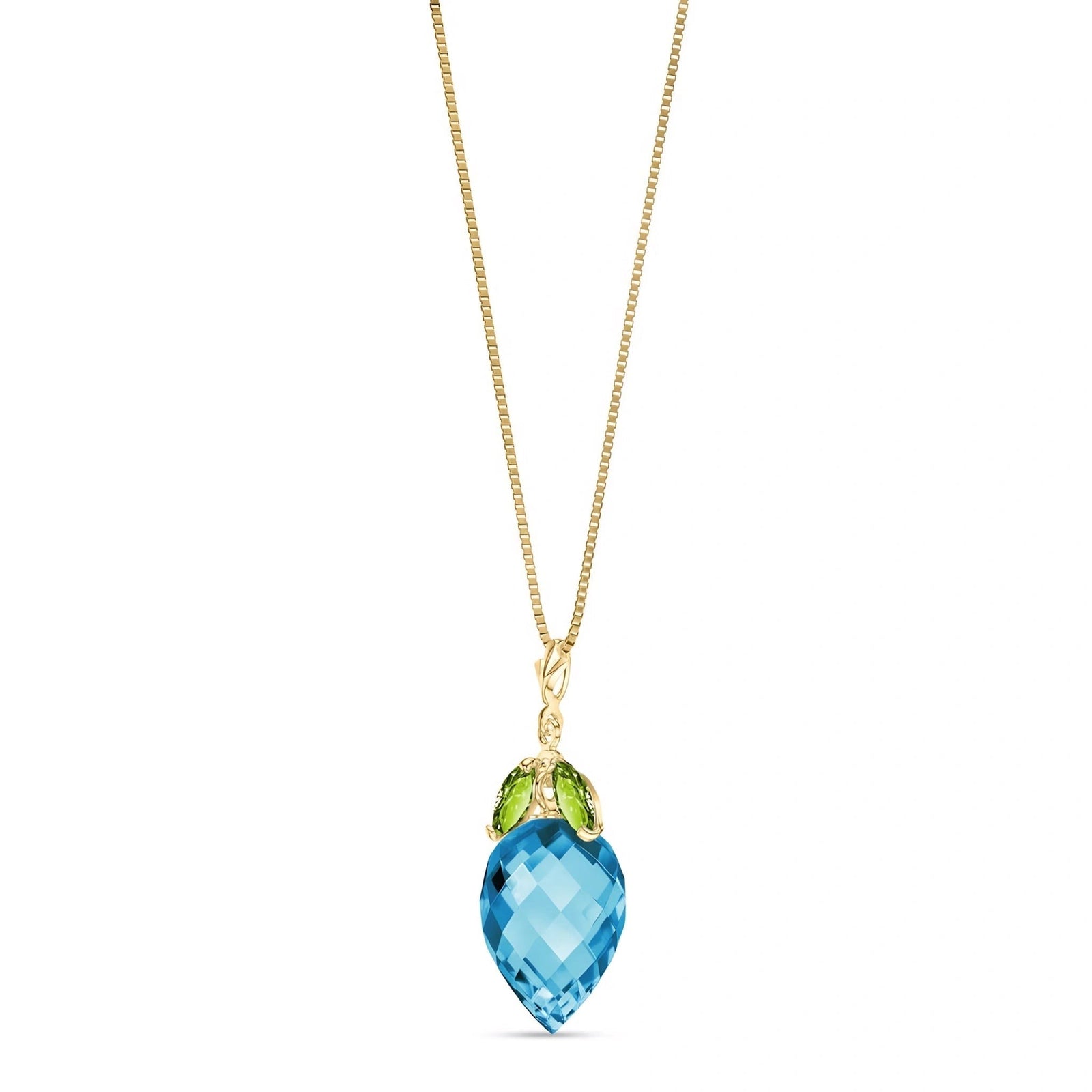 Yellow Gold Pendant Necklace Emerald 10K — Graziella