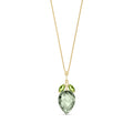 Yellow Gold Pendant Necklace Green Amethyst 10K — Graziella