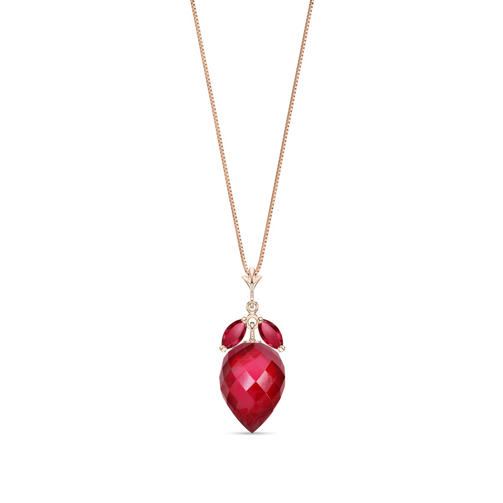 Rose Gold Pendant Necklace Ruby 10K — Graziella