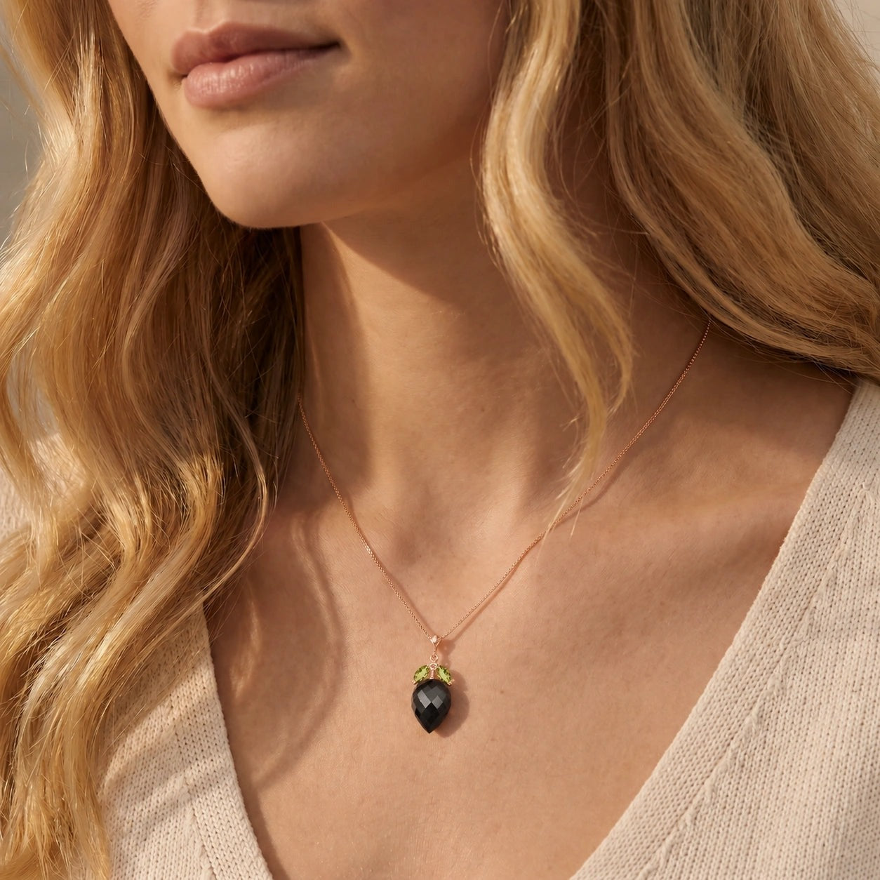 Rose Gold Pendant Necklace Ruby 10K — Graziella