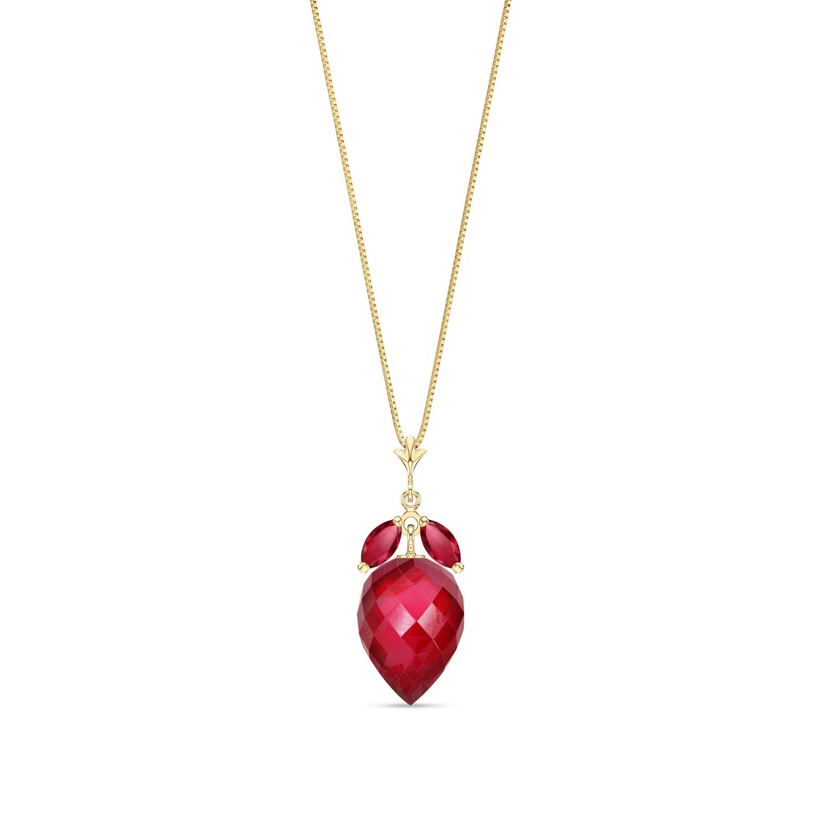 Yellow Gold Pendant Necklace Ruby 10K — Graziella