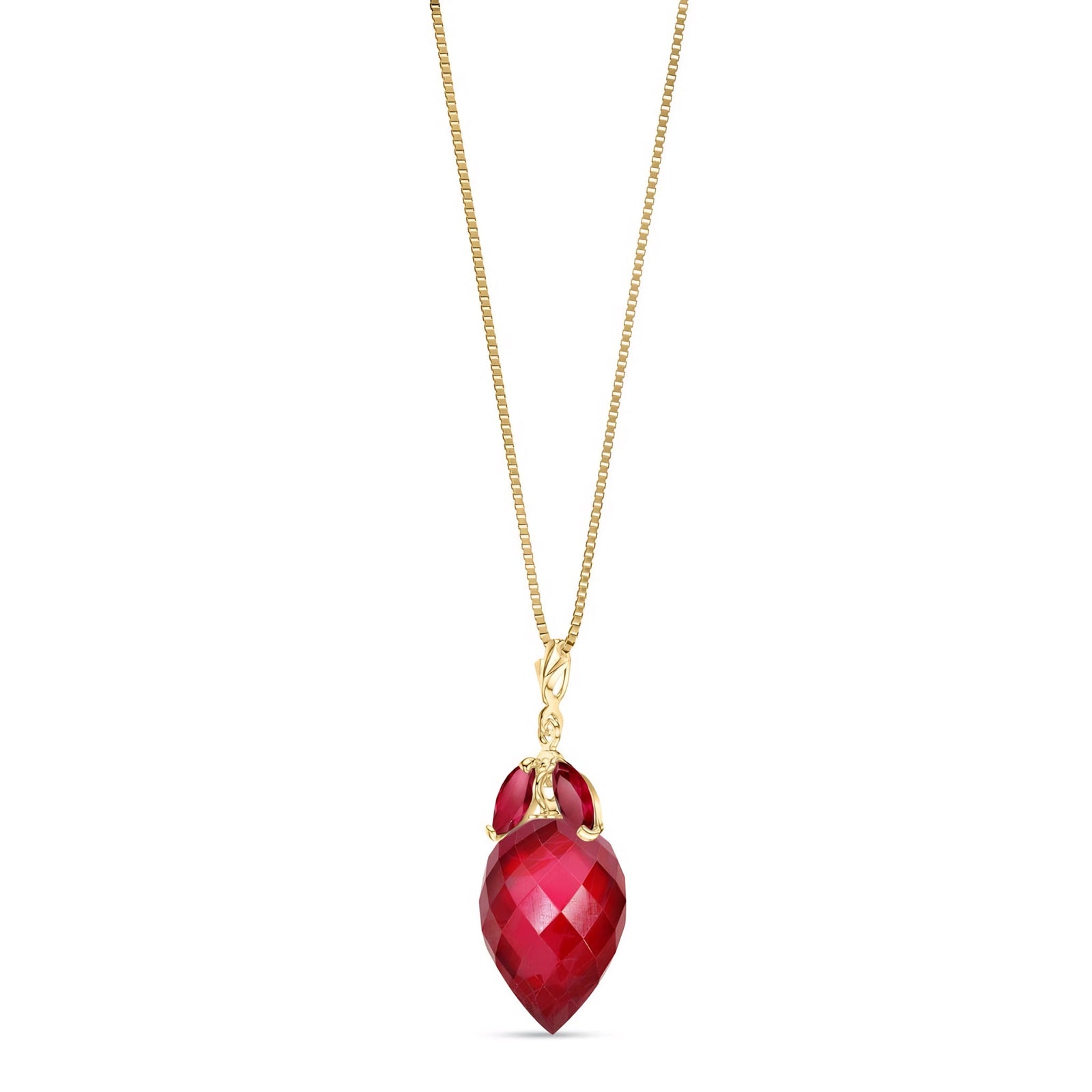 Yellow Gold Pendant Necklace Ruby 10K — Graziella