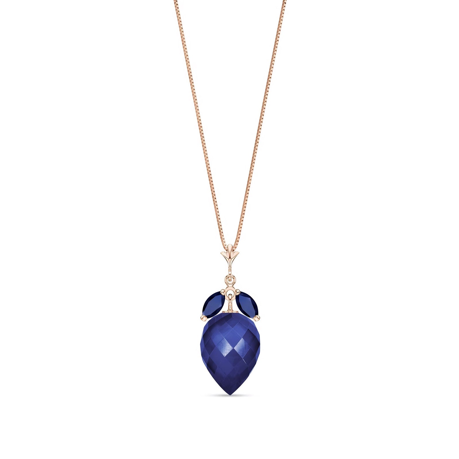 Rose Gold Pendant Necklace Sapphire 10K — Graziella