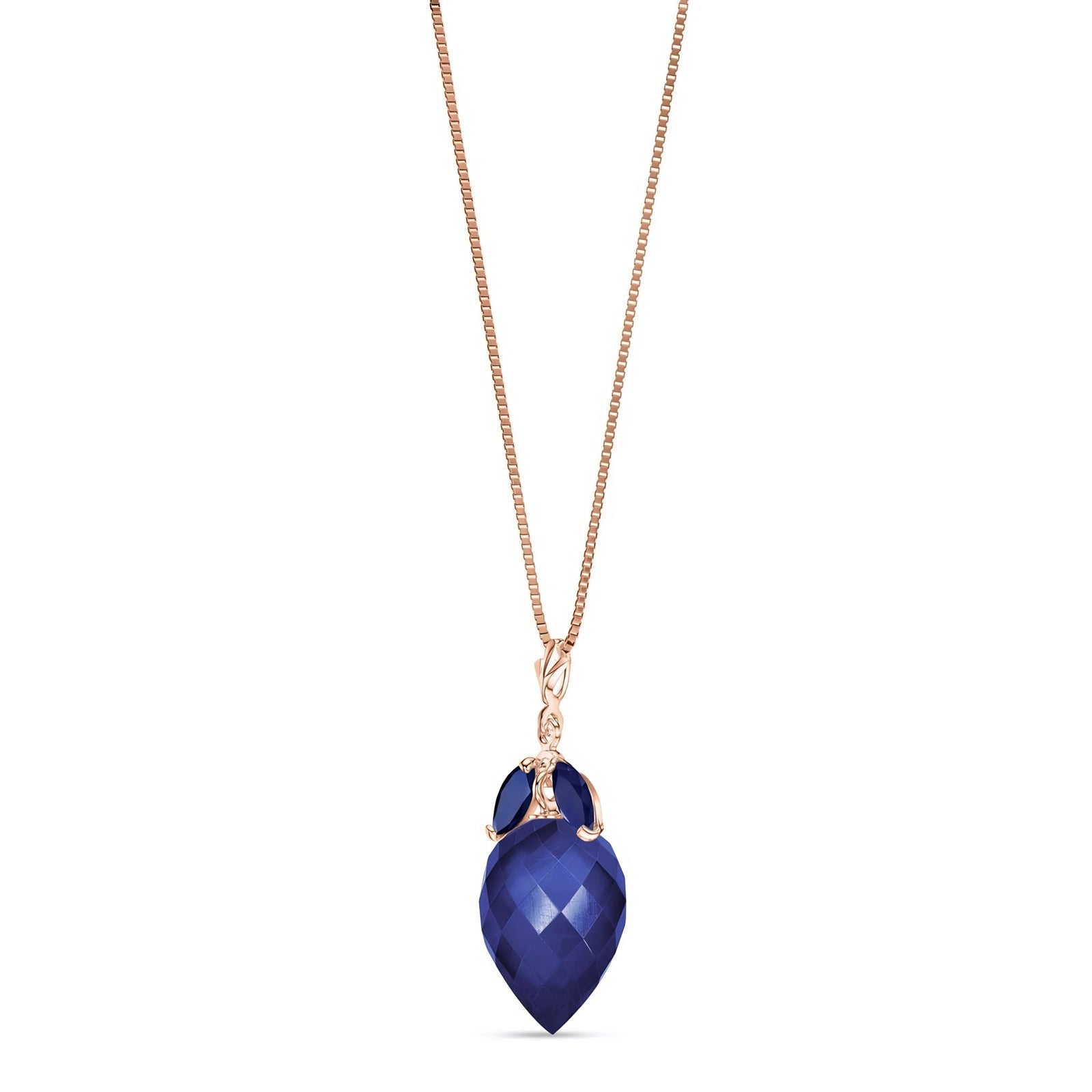 Rose Gold Pendant Necklace Sapphire 10K — Graziella