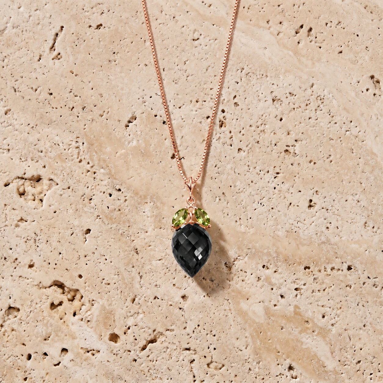 Rose Gold Pendant Necklace Spinel 10K — Graziella
