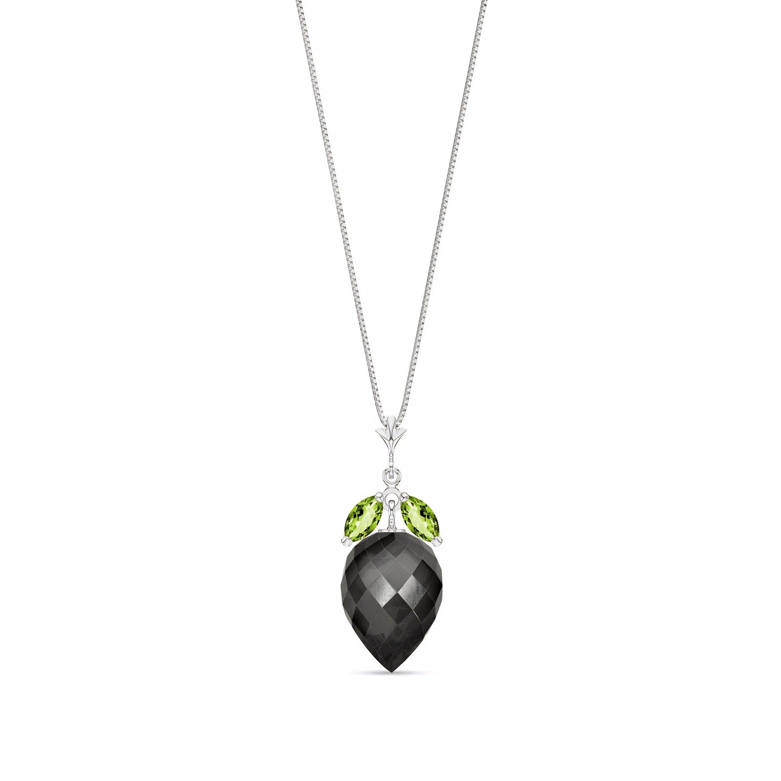 White Gold Pendant Necklace Spinel 10K — Graziella
