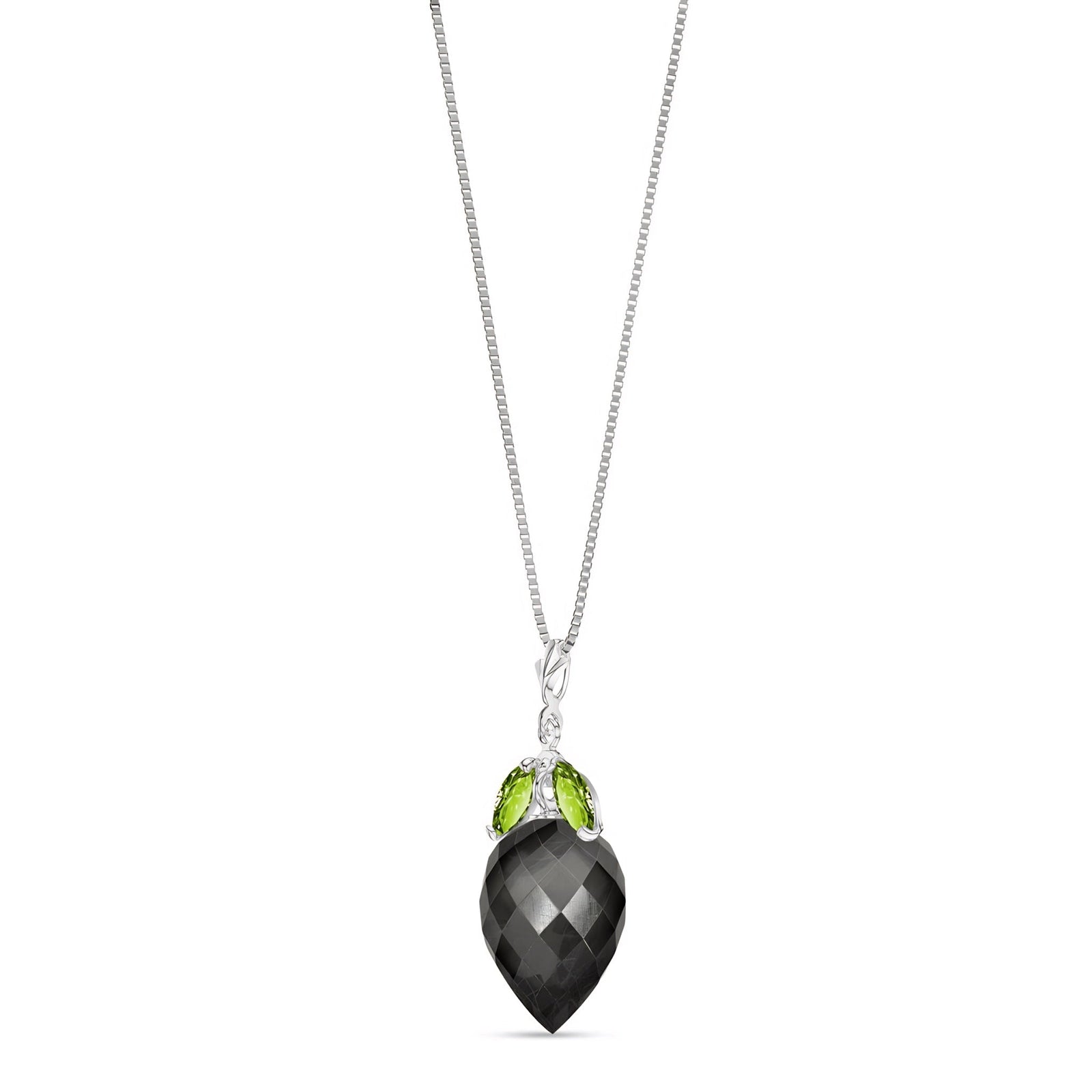 White Gold Pendant Necklace Spinel 10K — Graziella