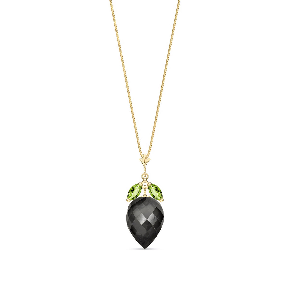 Yellow Gold Pendant Necklace Spinel 10K — Graziella