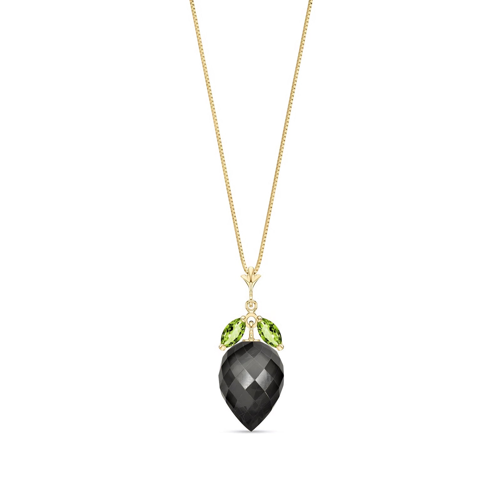 Yellow Gold Pendant Necklace Spinel 10K — Graziella