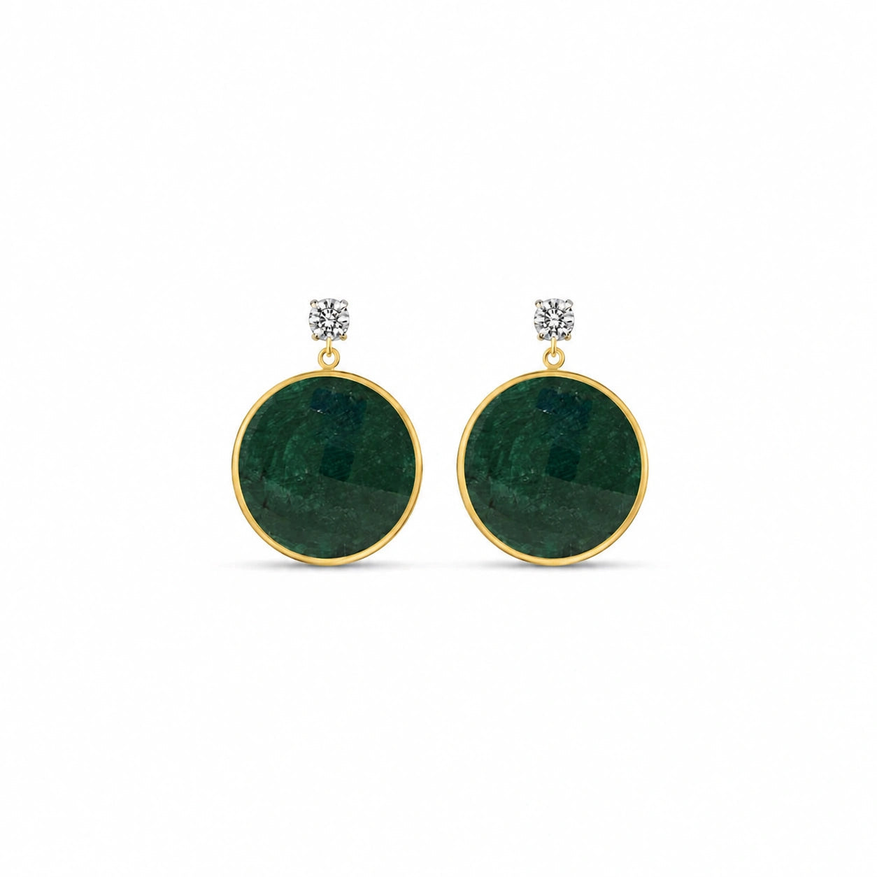 Yellow Gold Green Corundum & Diamond — Mariaalbertina