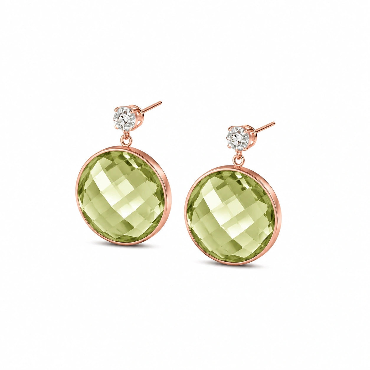 Rose Gold Lemon Quartz & Diamond — Mariaalbertina