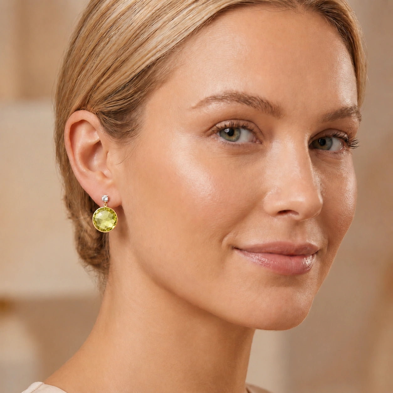 Yellow Gold Lemon Quartz & Diamond — Mariaalbertina