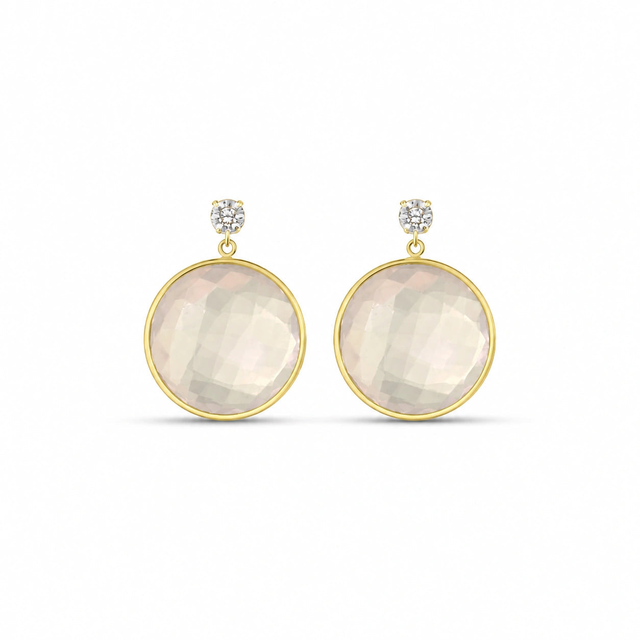 Yellow Gold Rose Quartz & Diamond — Mariaalbertina