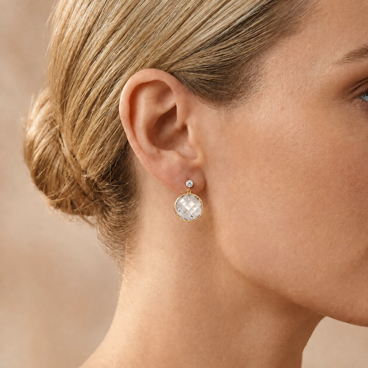 Yellow Gold Rose Quartz & Diamond — Mariaalbertina