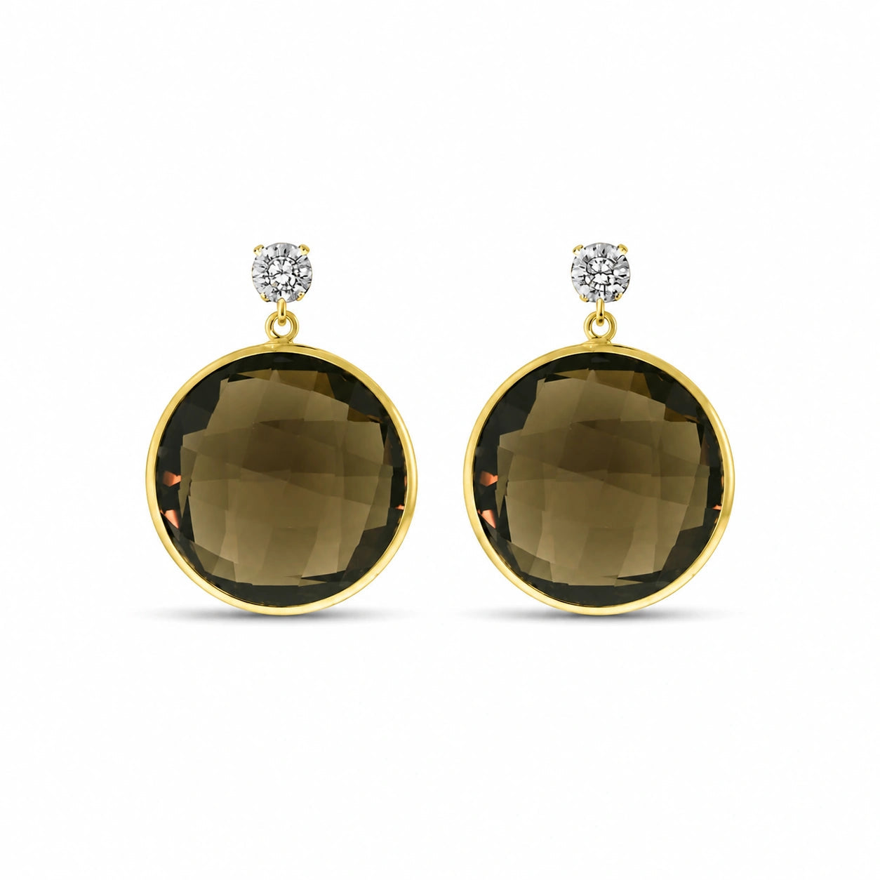 Yellow Gold Smoky Quartz & Diamond — Mariaalbertina
