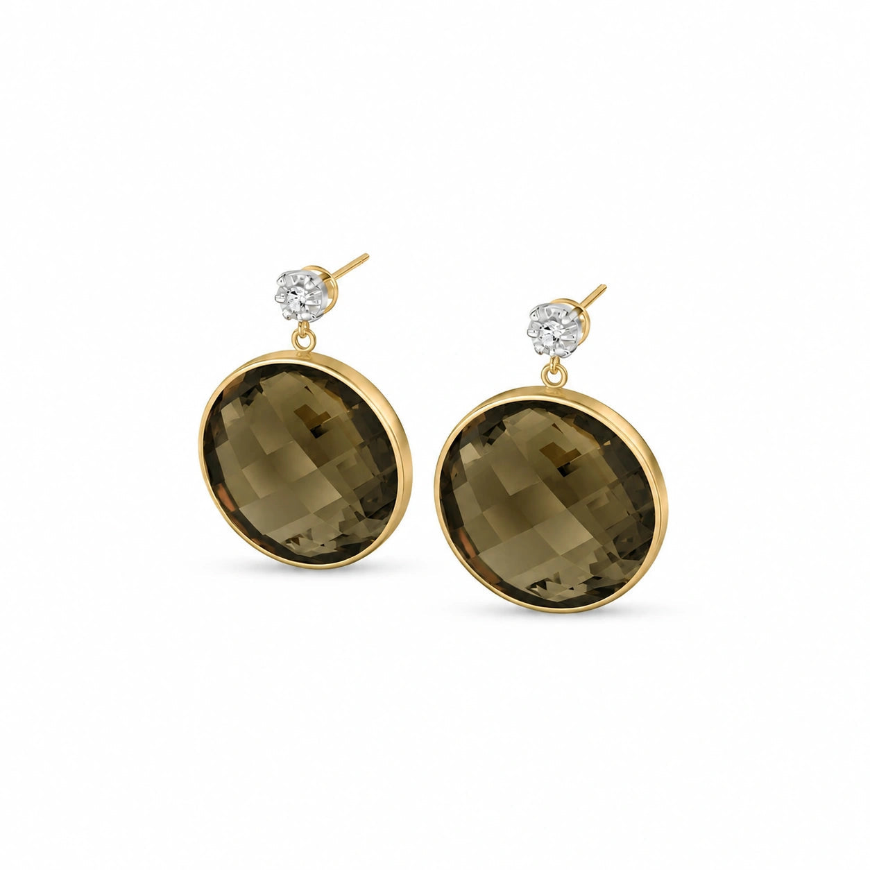 Yellow Gold Smoky Quartz & Diamond — Mariaalbertina