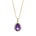 Yellow Gold Pendant Necklace Amethyst 10K — Carmen