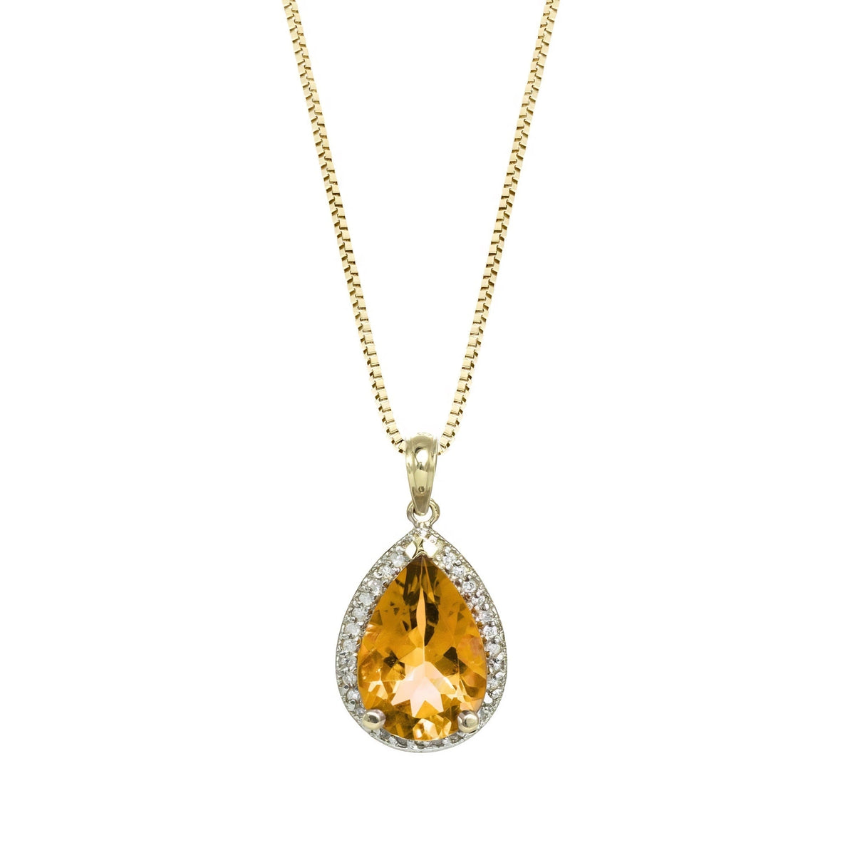 Yellow Gold Pendant Necklace Citrine 10K — Carmen