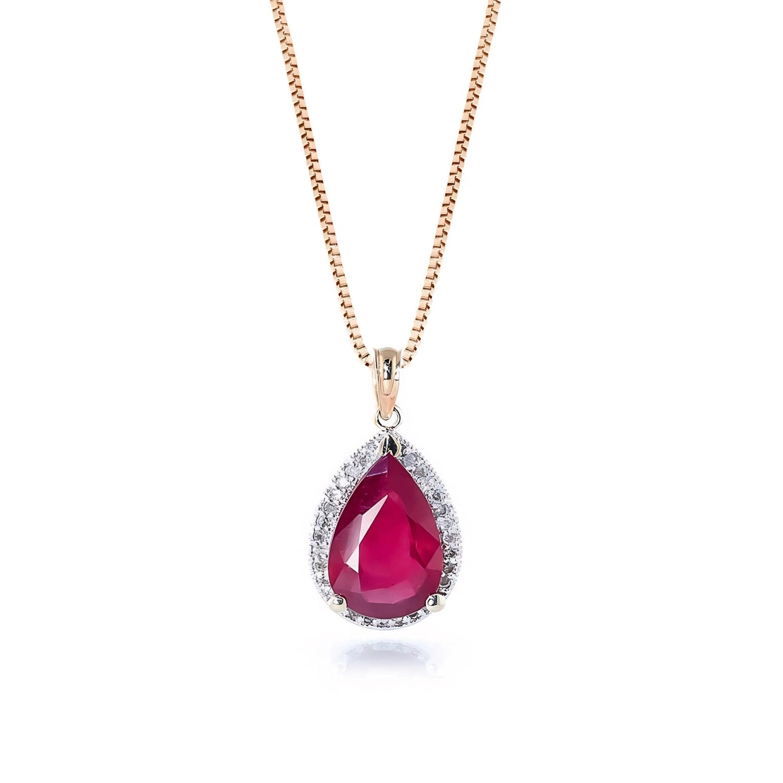 Rose Gold Pendant Necklace Ruby 10K — Carmen