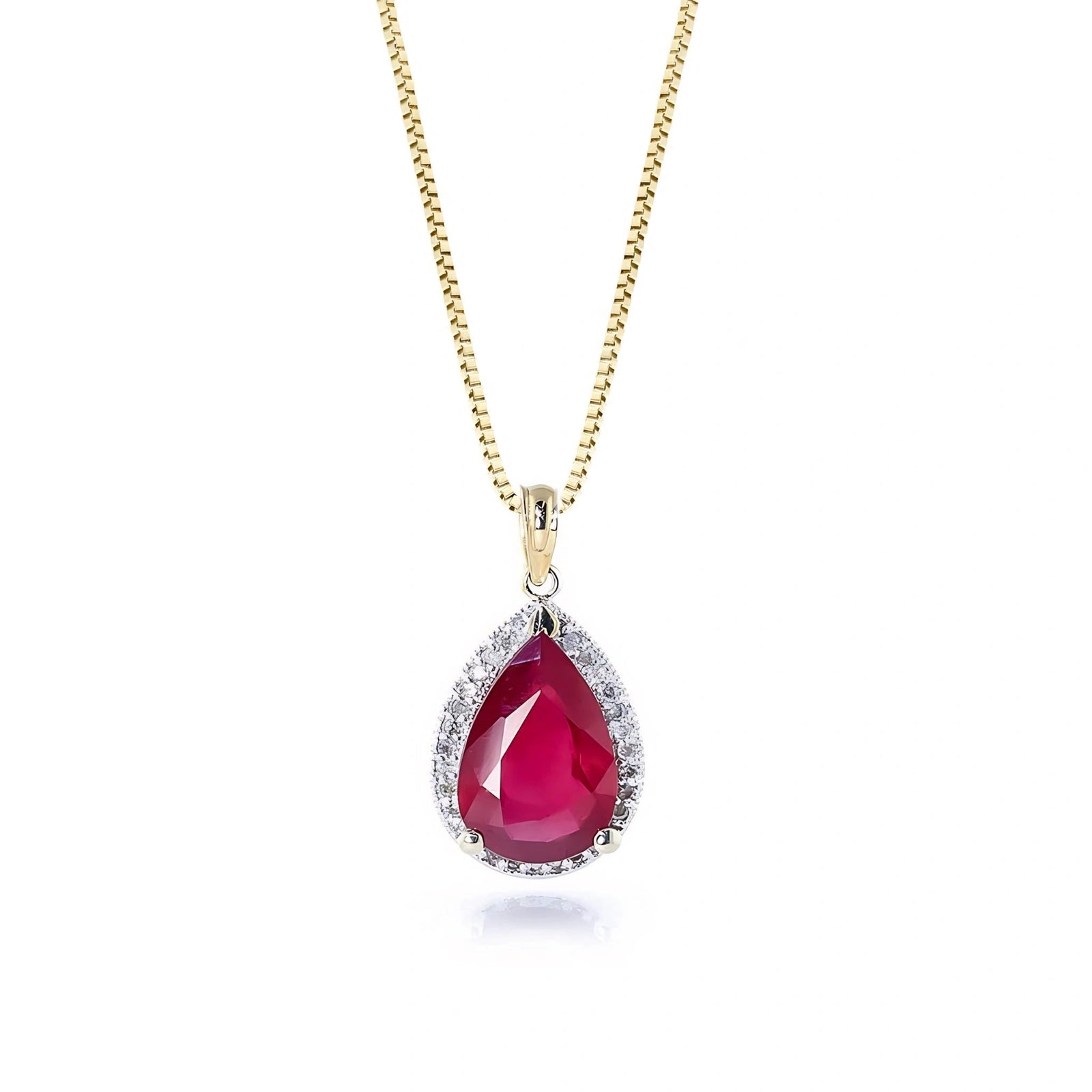 Yellow Gold Pendant Necklace Ruby 10K — Carmen