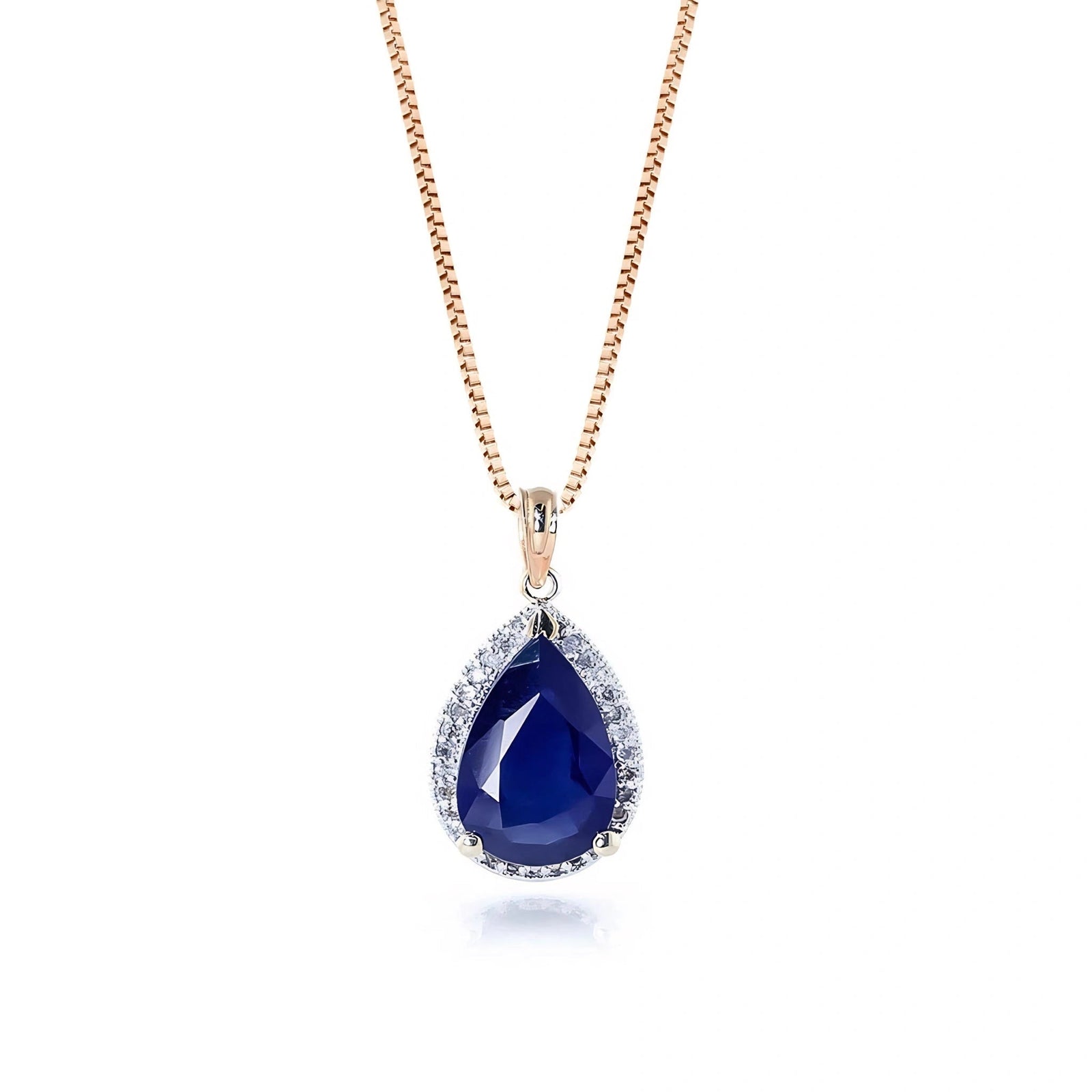Rose Gold Pendant Necklace Sapphire 10K — Carmen