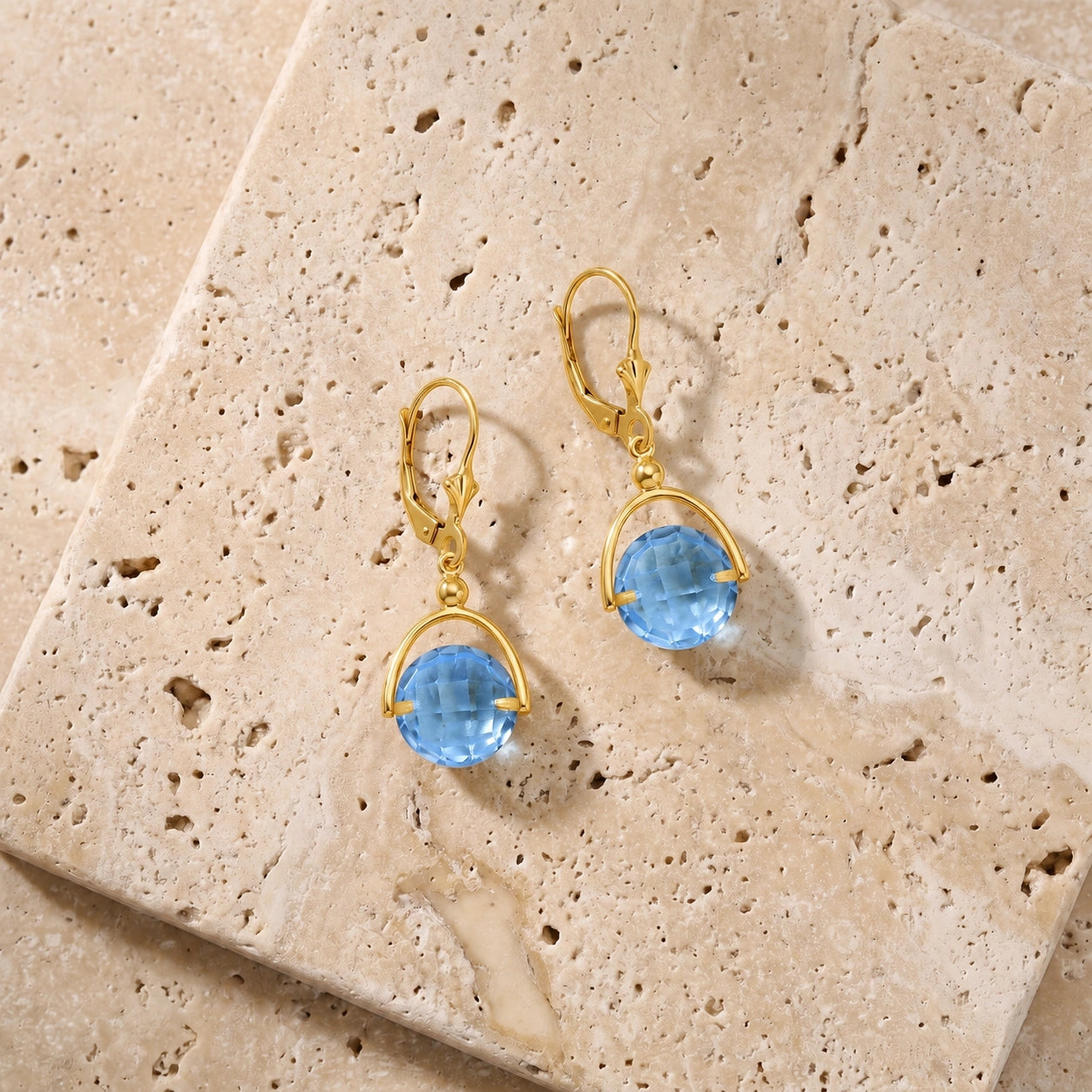 Yellow Gold Blue Topaz — Diomira