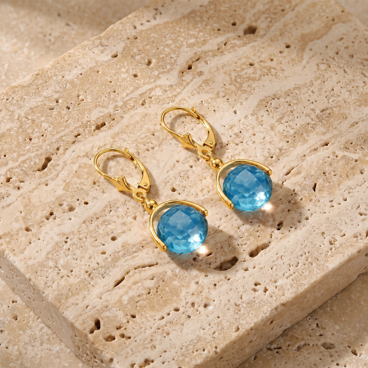 Yellow Gold Blue Topaz — Diomira