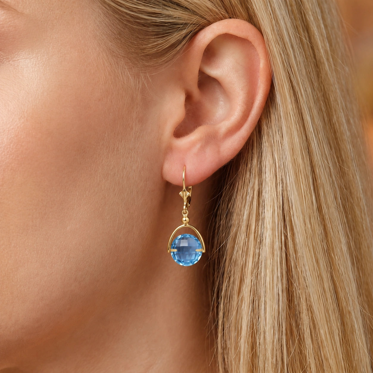 Yellow Gold Blue Topaz — Diomira