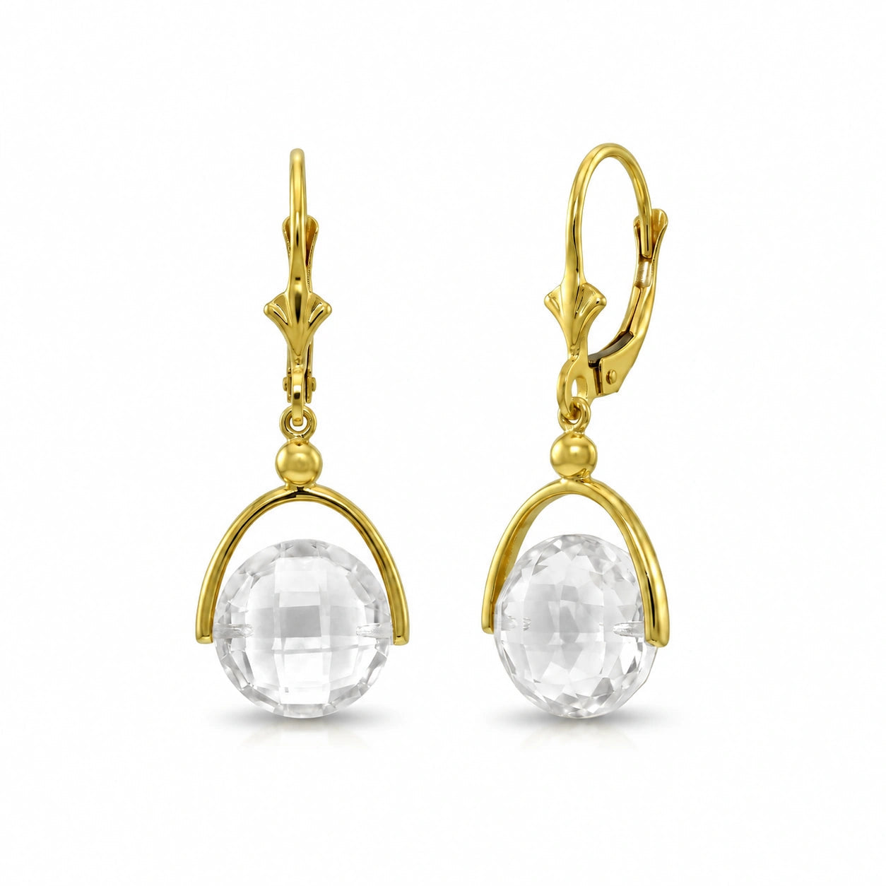 Yellow Gold White Topaz — Diomira