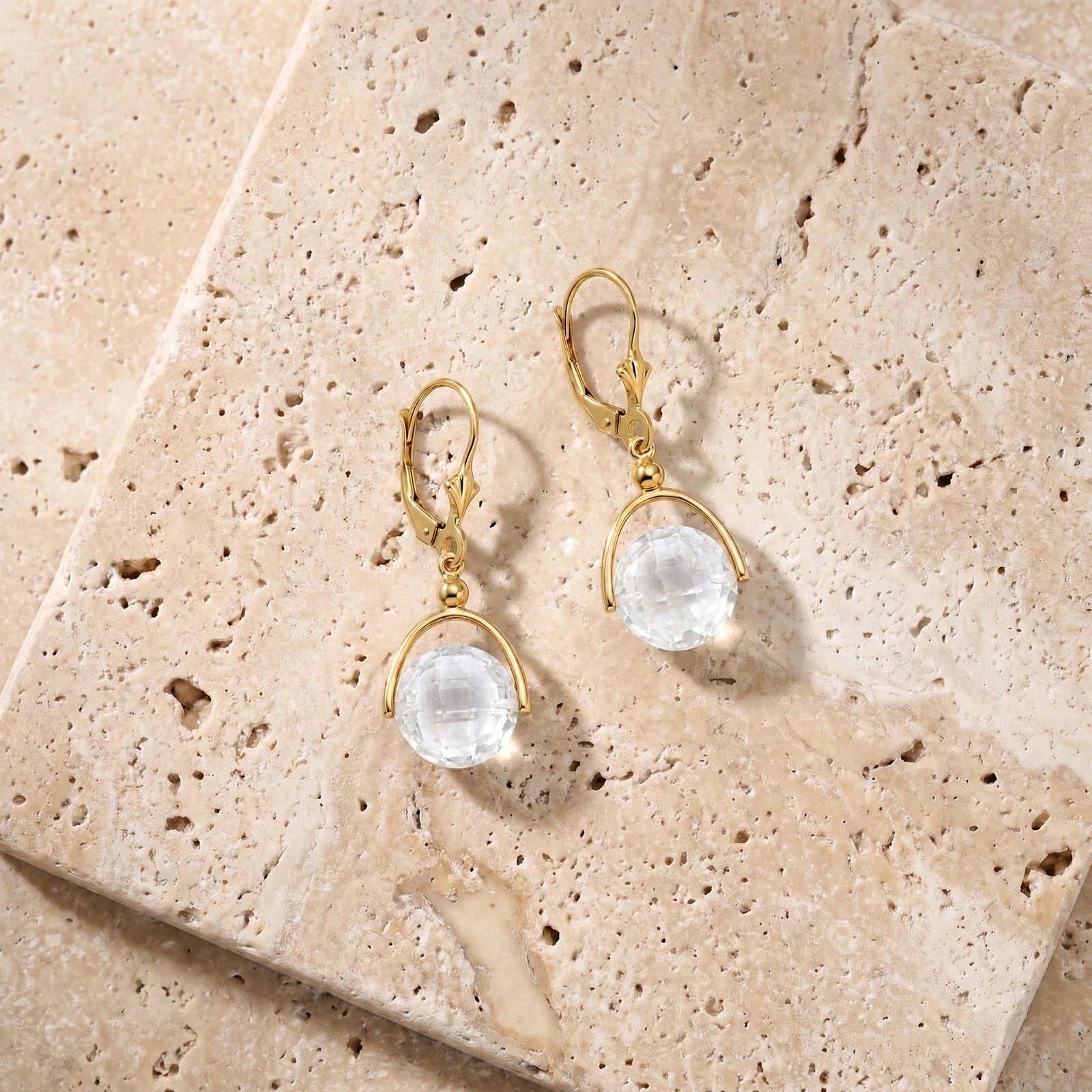 Yellow Gold White Topaz — Diomira