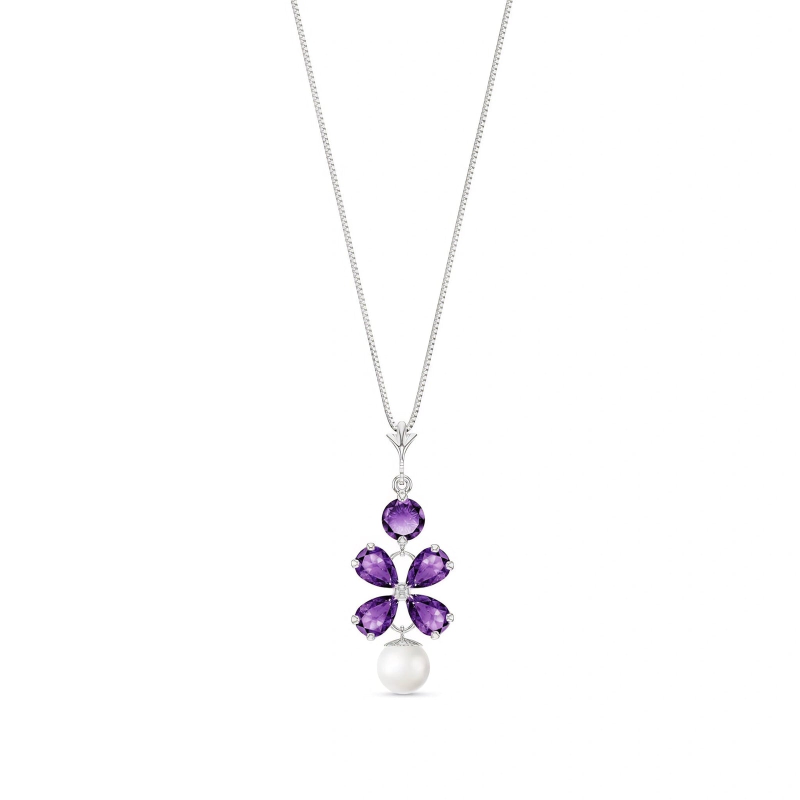 White Gold Pearl & Amethyst — Amantina