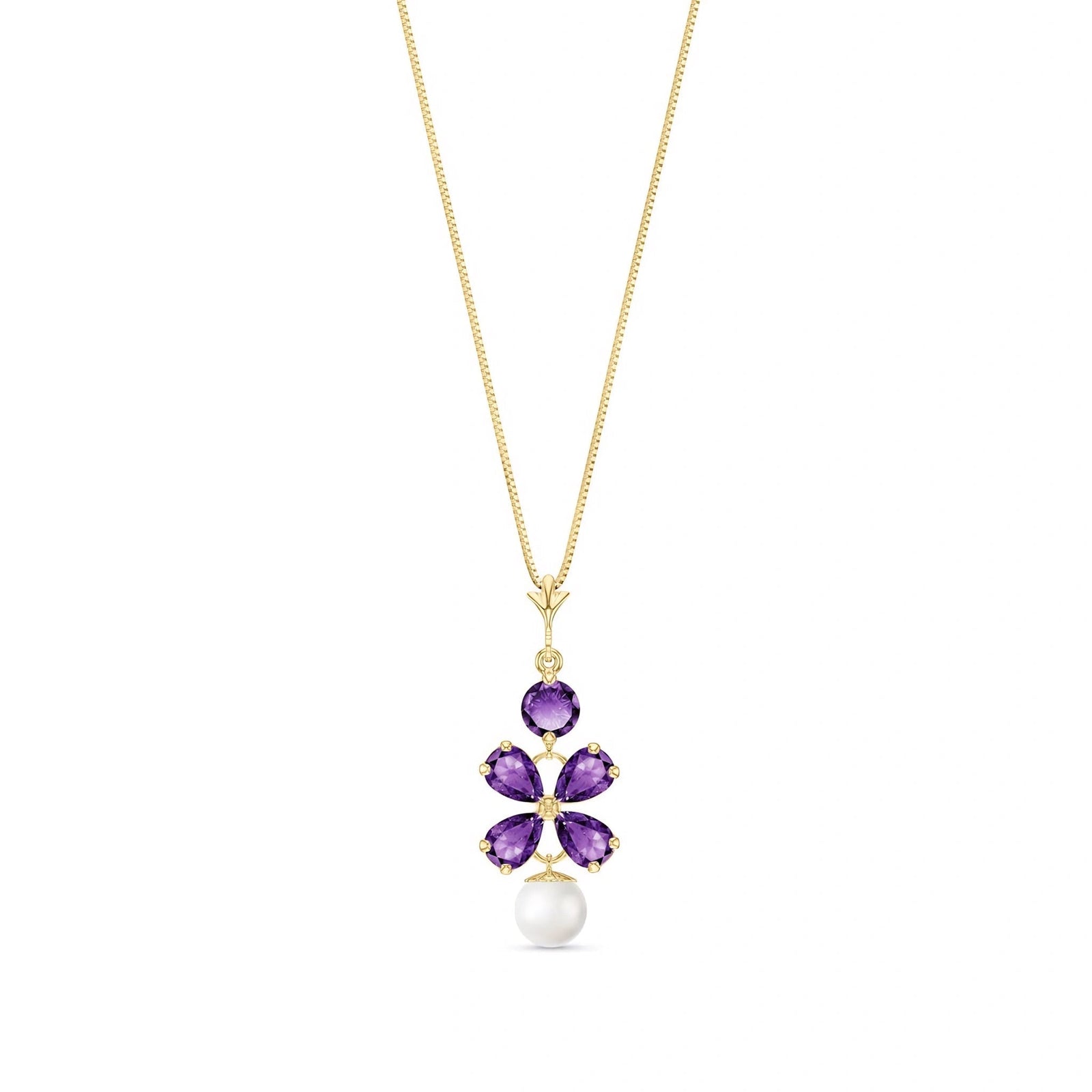 Yellow Gold Pearl & Amethyst — Amantina
