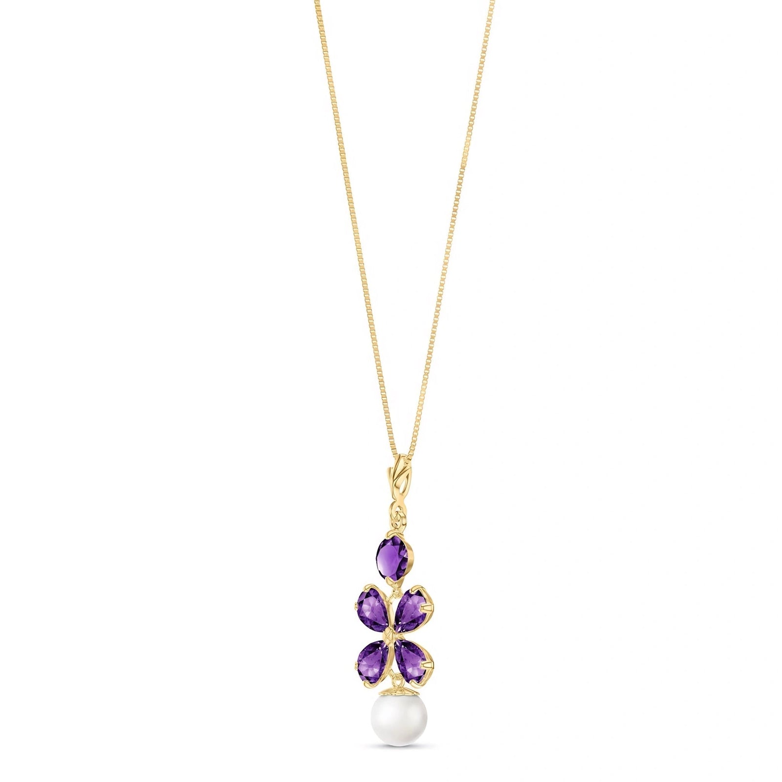 Yellow Gold Pearl & Amethyst — Amantina