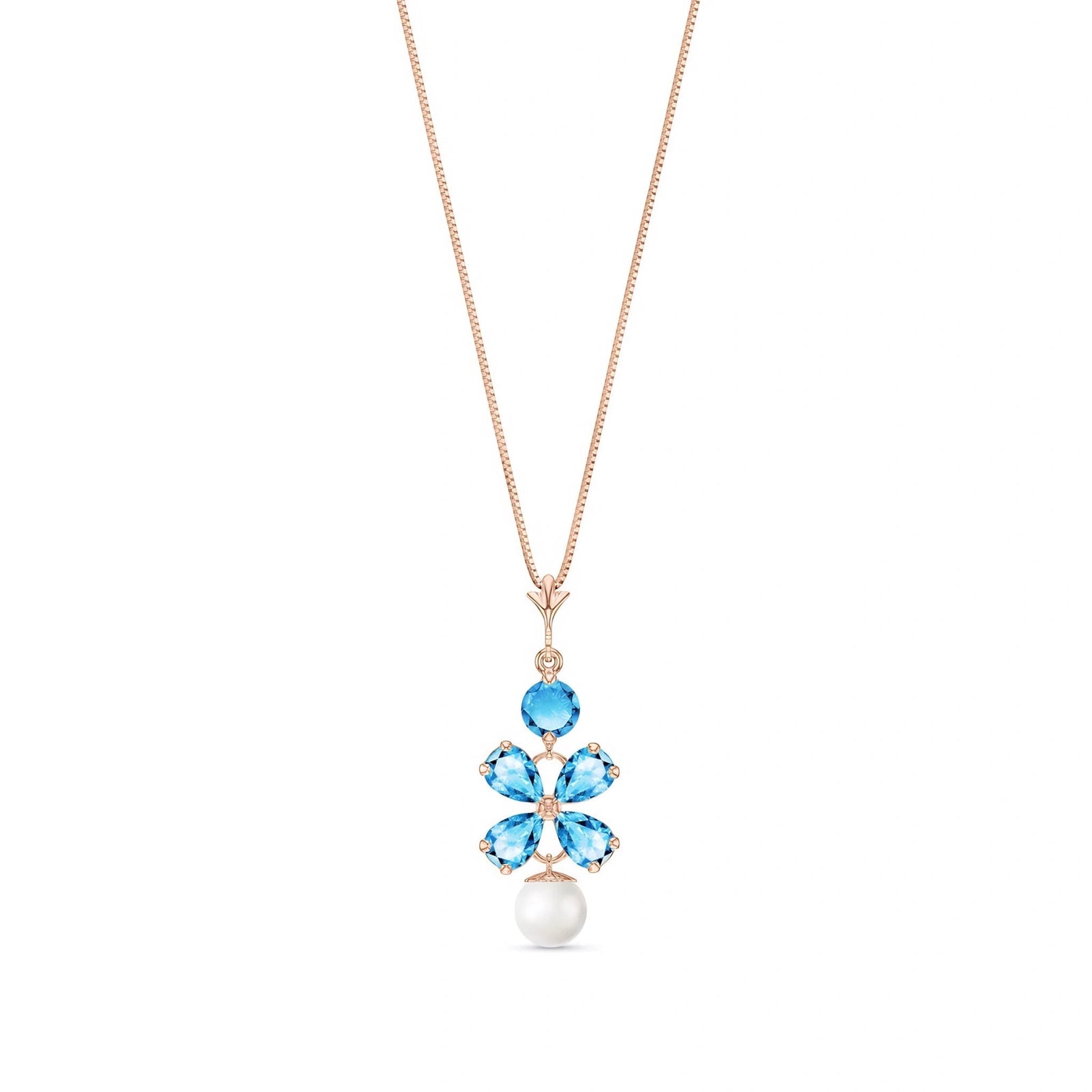 Rose Gold Pearl & Blue Topaz — Amantina