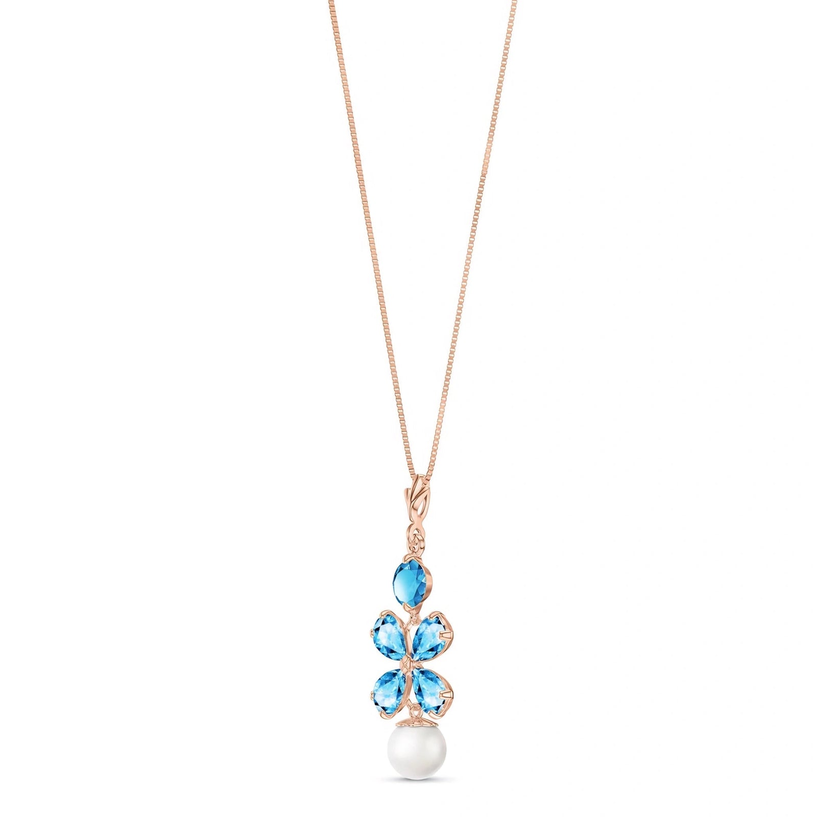 Rose Gold Pearl & Blue Topaz — Amantina