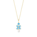 Yellow Gold Pearl & Blue Topaz — Amantina
