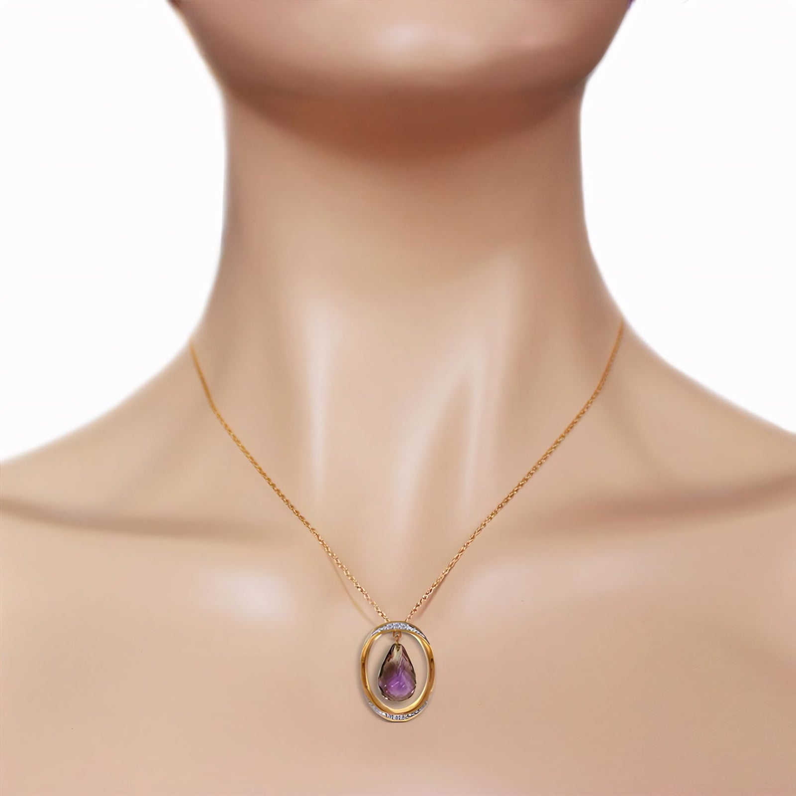 Rose Gold Pendant Necklace Amethyst 10K — Donata