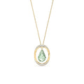 Yellow Gold Pendant Necklace Green Amethyst 10K — Donata
