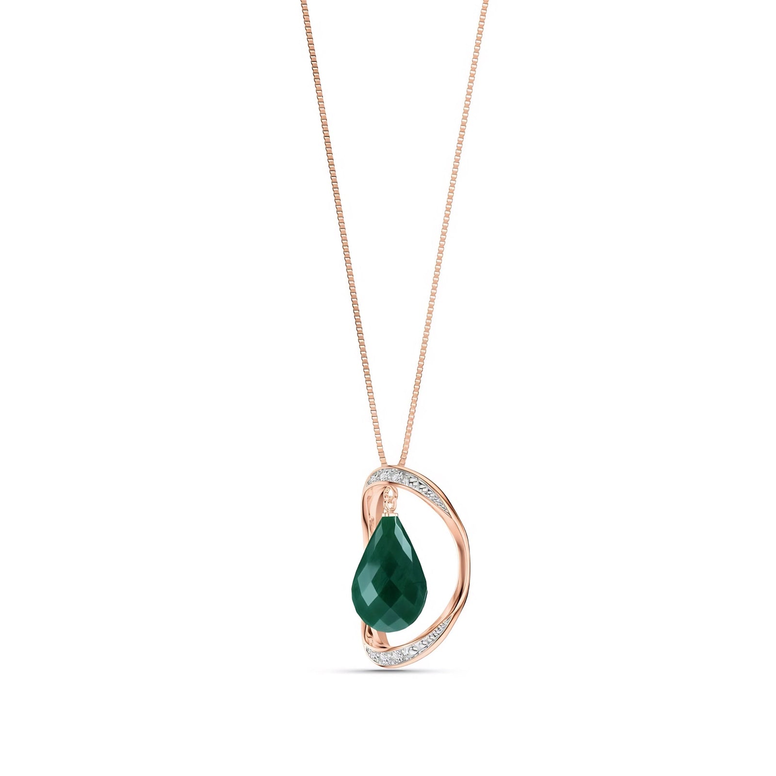 Rose Gold Pendant Necklace White Topaz 10K — Donata