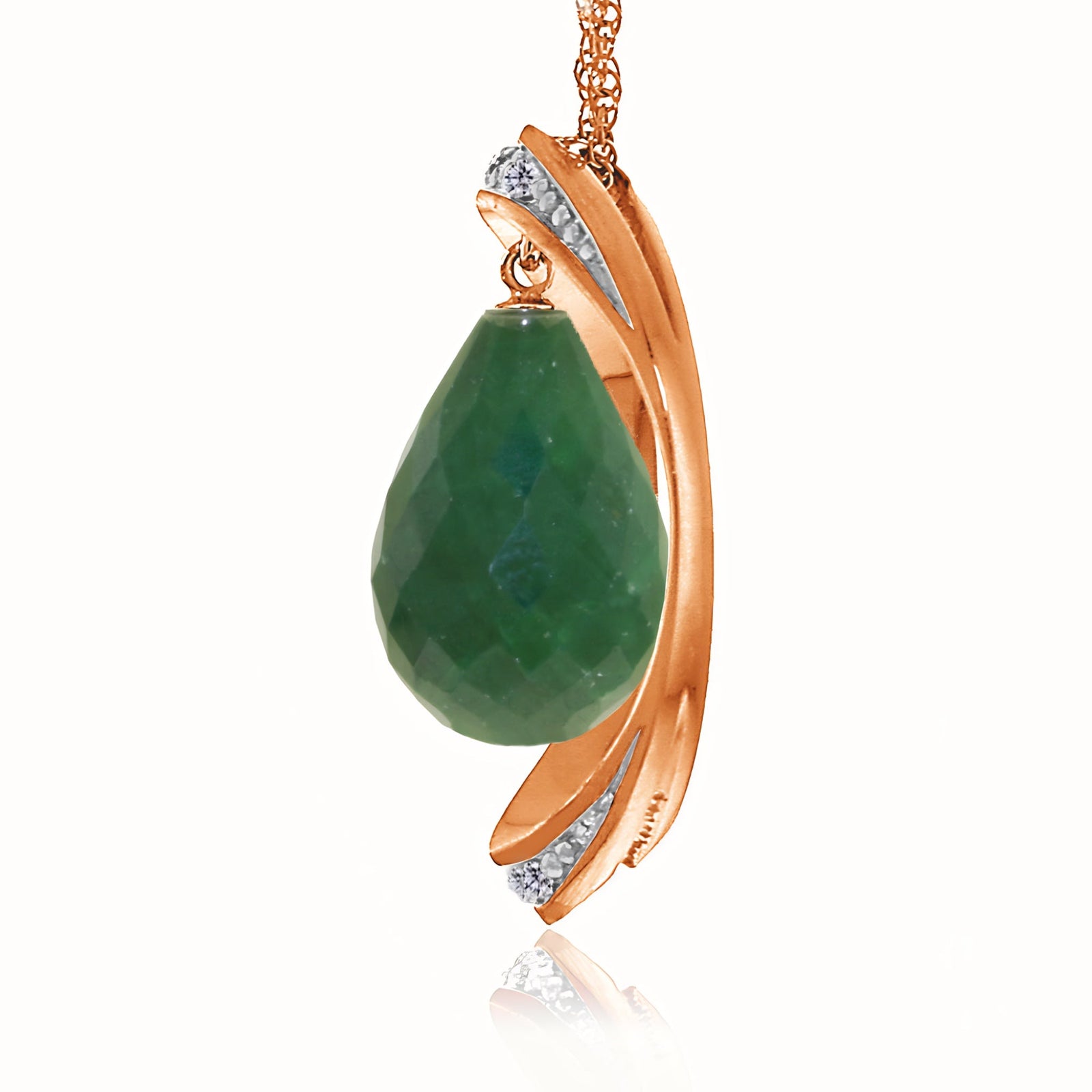 Rose Gold Pendant Necklace White Topaz 10K — Donata