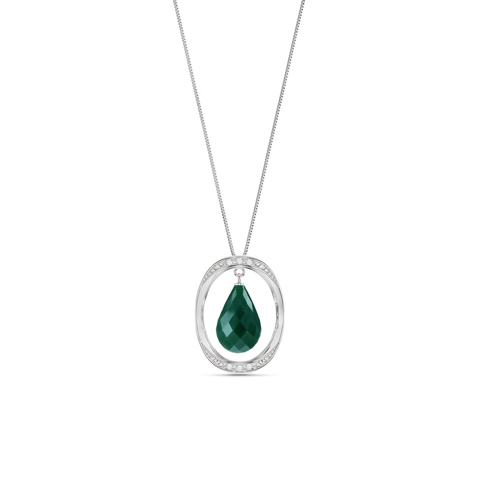 White Gold Pendant Necklace White Topaz 10K — Donata